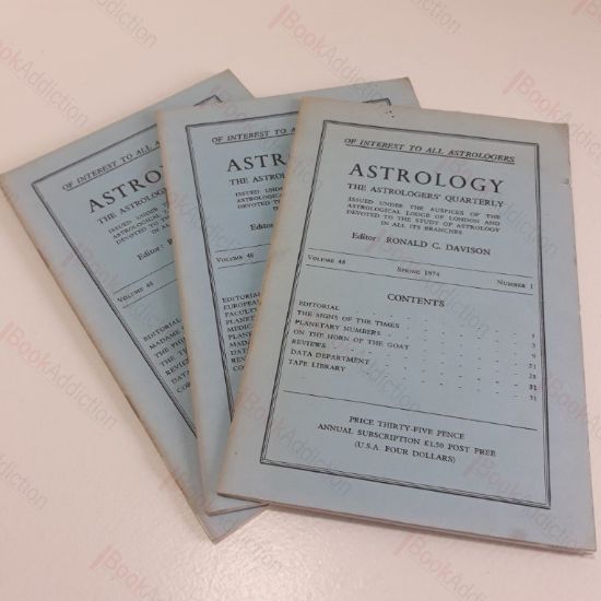 Picture of Astrology: The Astrologer's Quarterly (Volume 49, Nos. 1, 2 and 3, Spring, Summer and Autumn 1974)