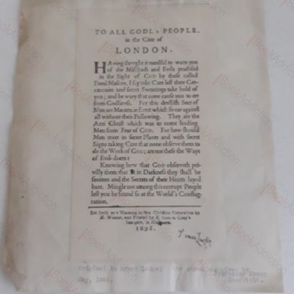 Picture of To All Godly People, in the Citie of London