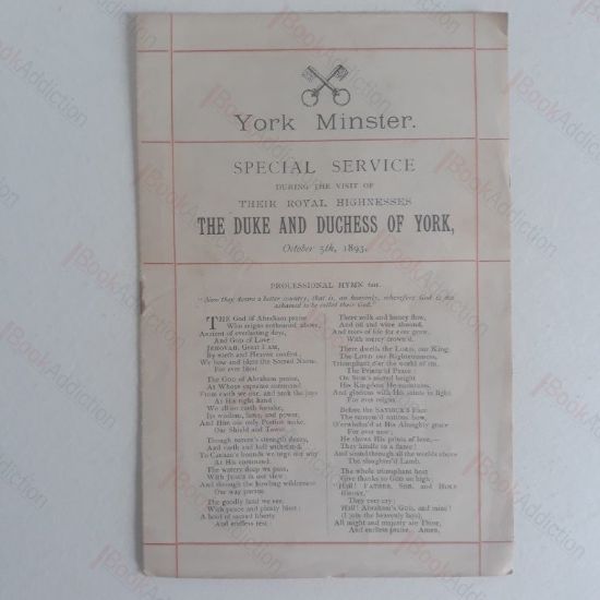 Picture of Special Service During the Visit of Their Royal Highnesses The Duke and Duchess of York, October 5th, 1893