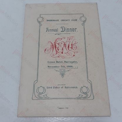 Picture of Harrogate Cricket Club Annual Dinner 1906 Menu and Toast Card