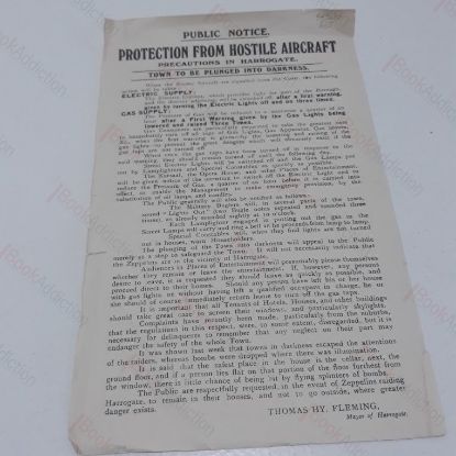 Picture of Air Raid Protection Notice : Protection from Hostile Aircraft - Public Notice, Harrogate (First World War)