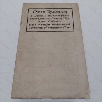 Picture of Omar Ramsden : Artist, Goldsmith, St Dunstan's, Seymour Place, South Kensington, London, SW10,  Hand Wrought Ecclesiatical, Ceremonial and Presentation Plate