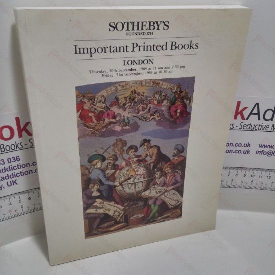 Picture of Important Printed Books, Atlases and Maps (Auction Catalogue, Sotheby's, London, 20-21 September 1984)