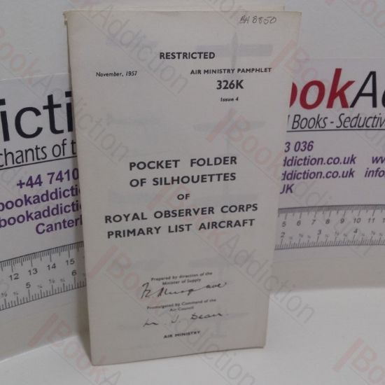 Picture of Pocket Folder of Silhouettes of Royal Observer Corps Primary List Aircraft, Issu 4 (Air Ministry Pamphlet 326K)