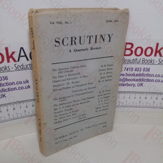 Picture of Scrutiny: A Quarterly Review (Volume VIII, No. 1, June 1939)