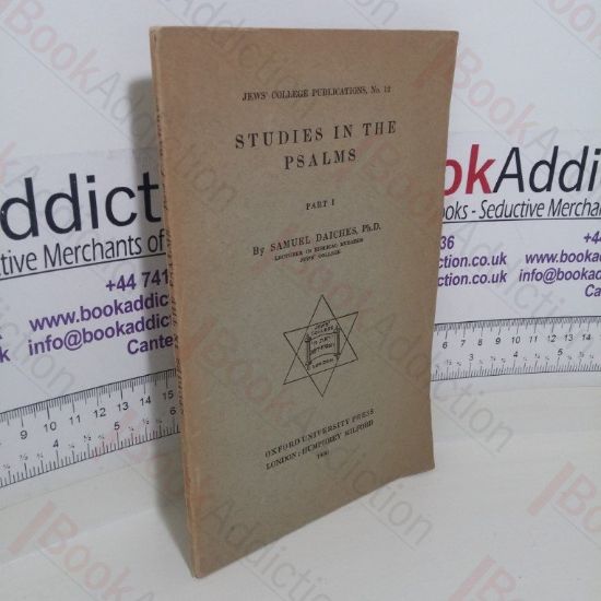 Picture of Studies in the Psalms: Part 1 (Jews' College Publications, No.12) (Signed)