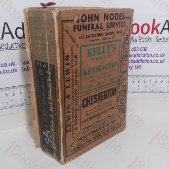 Picture of Kelly's Directory of Kensington, Brompton, Knightsbridge and Notting Hill, 1953 'Buff Book', comprises Street Section, Private Residents Section, Commercial Section, Trades Section and Official Information