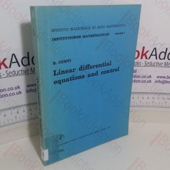 Picture of Linear Differential Equations and Control, Volume 1