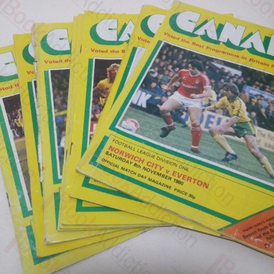 Picture of A Selection of 'Canary', the Official Matchday Magazine of Norwich City Football Club from 1980/81 (Eight Volumes)