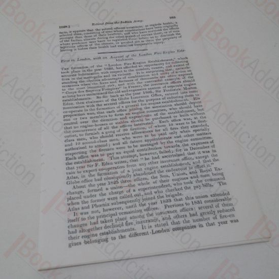 Picture of Fires in London, with an Account of the London Fire-engine Establishment (from The Journal of the Statistical Society of London, Volume 1, No. 5, September 1838