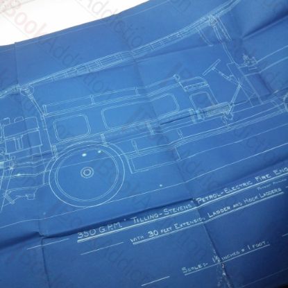 Picture of Tilling-Stevens Petrol-Electric Fire Engine Technical Drawing, 1919