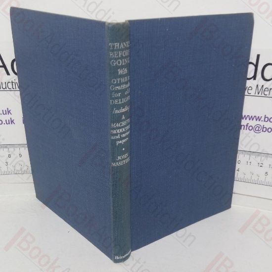 Picture of Thanks Before Going with Other Gratitude for Old Delight, Including a Macbeth Production and other Various Papers Not Before Printed