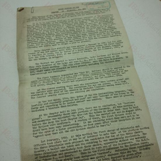 Picture of Brief History of the Chapter of Fidelity, No. 289 (Manuscript) (Signed)