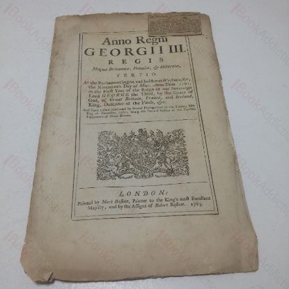 Picture of Anno Regni George III Regis: An Act for the Encouragement of John Harrison to publish and make known his Invention of a Machine or Watch, for the Discovery of the Longitude at Sea