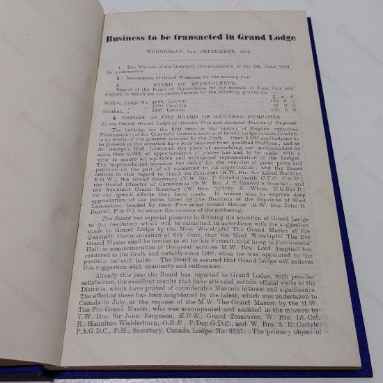 Picture of Proceedings and Minutes of the United Grand Lodge of the Antient, Free and Accepted Masons of England, September 1923 to December 1927