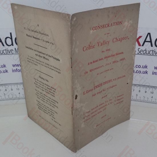 Picture of Consecretation of the Colne Valley Chapter, No. 1645, on Wednesday July 28th, 1897