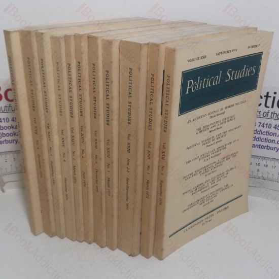 Picture of Political Studies, Volumes XXII to XXIV, 1974-1976 (Journal of the Political Studies Association) (12 issues)