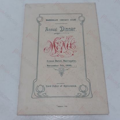 Picture of Harrogate Cricket Club Annual Dinner 1906 Menu and Toast Card