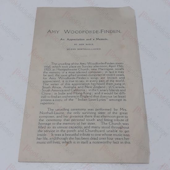 Picture of Amy Woodforde-Finden : An Appreciation and Memoir