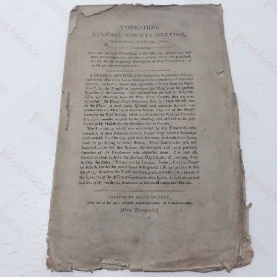 Picture of Yorkshire General County-Meeting, Thursday July 1803, The Truly Patriotic Proceedings (regarding the Napoleonic Wars)
