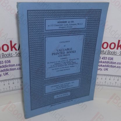 Picture of Catalogue of Valuable Printed Books and Prints (Auction Catalogue, Sotheby's, London, 17 Jan 1974)