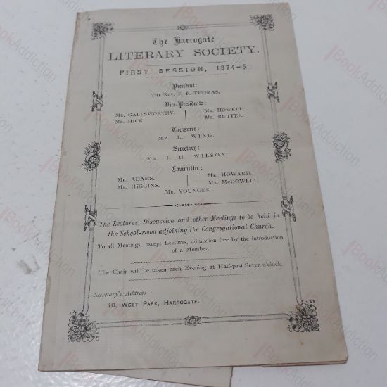 Picture of The Harrogate Literary Society, First Session, 1874-75