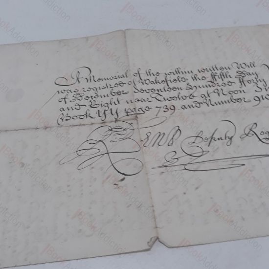 Picture of Last Will and Testament of William Knightson of Newbridge, in the County of York, 1733