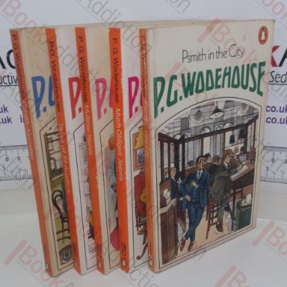 Picture of P G Wodehouse Penguin Paperbacks Collection (5 volumes):  Psmith Journalist, Tales of St Austin's, Mulliner Nights, Much Obliged Jeeves, Psmith in the City
