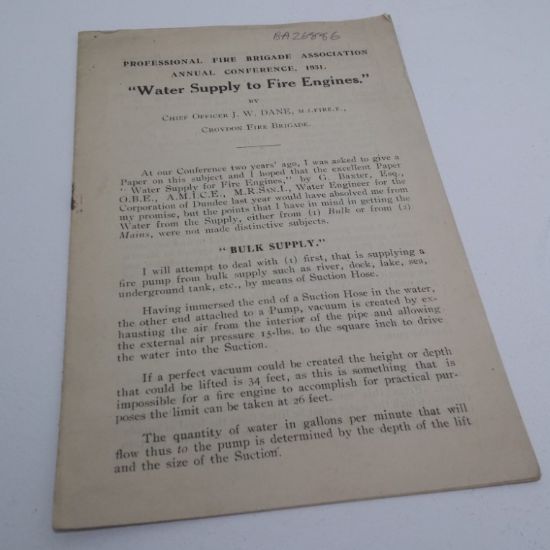 Picture of Water Supply to Fire Engines, 1931