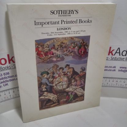 Picture of Important Printed Books, Atlases and Maps (Auction Catalogue, Sotheby's, London, 20-21 September 1984)