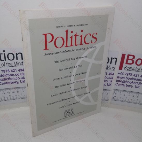 Picture of Politics: Surveys and Debates for Students of Politics (Journal of the Political Studies Association, Volume 14, No 3, December 1994)